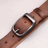 Men's Accessories: Men's Genuine Leather Belt Vintage Cowhide Pin Buckle 125cm Adjustable Length