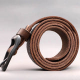 Men's Accessories: Men's Genuine Leather Belt Vintage Cowhide Pin Buckle 125cm Adjustable Length