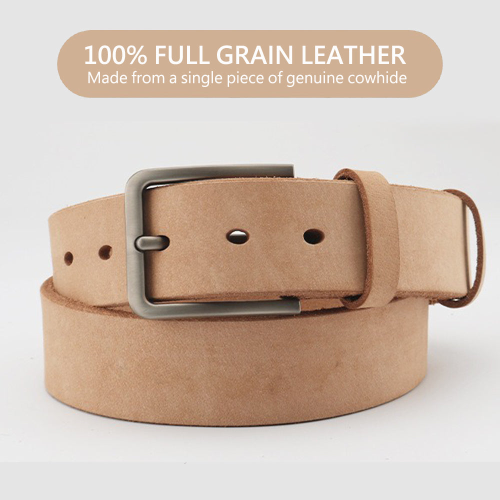 Men's Accessories: Men's Genuine Leather Belt Full Grain Cowhide Belt with Detachable Buckle (110cm)