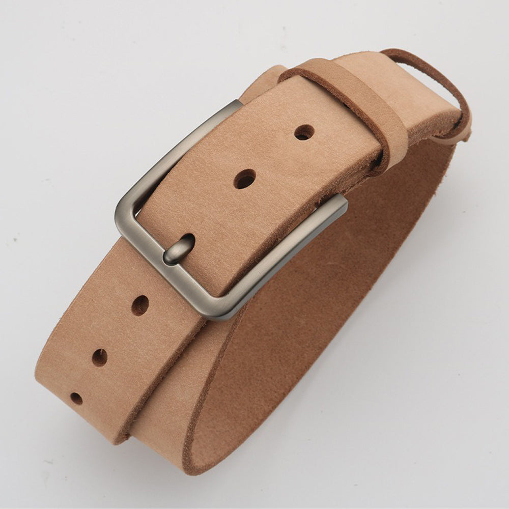 Men's Accessories: Men's Genuine Leather Belt Full Grain Cowhide Belt with Detachable Buckle (110cm)