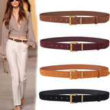 Women's Accessories: Women's Genuine Suede Leather Belt Classic Pin Buckle Cowhide Belts (Brown)