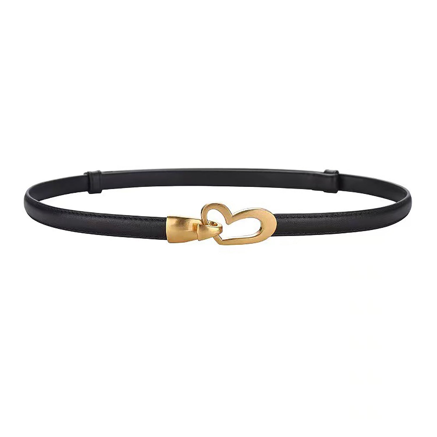 Women's Accessories: Women's Genuine Leather Thin Adjustable Waist Belt for Dresses Blazers (Black)