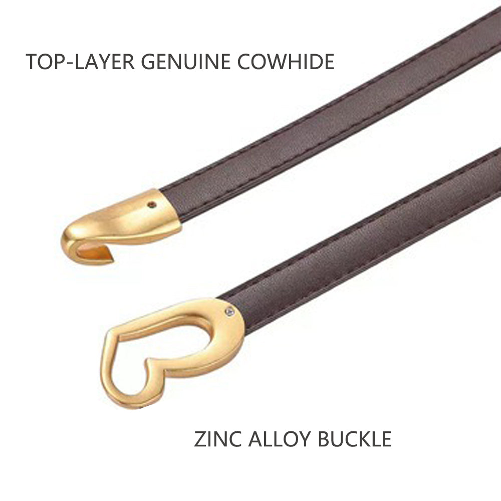 Women's Accessories: Women's Genuine Leather Thin Adjustable Waist Belt for Dresses Blazers (Black)