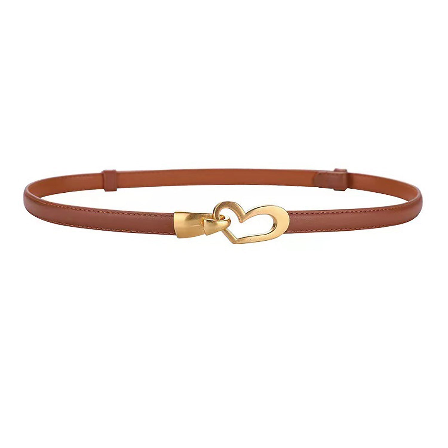 Women's Accessories: Women's Genuine Leather Thin Adjustable Waist Belt for Dresses Blazers (Brown)