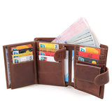 Men's Accessories: Genuine leather men wallets High-quality Multi card short wallet Men's Cow Leather RFID Card Holder