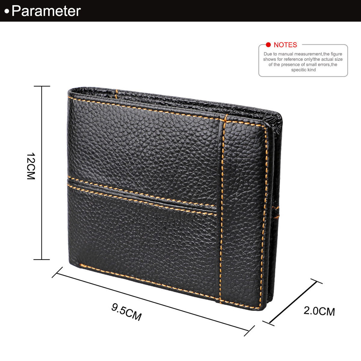 Men's Accessories: Men's Genuine Leather Bilfold Wallet RFID Blocking Card Holder Zipper Coin Purse