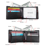 Men's Accessories: Men's Genuine Leather Bilfold Wallet RFID Blocking Card Holder Zipper Coin Purse