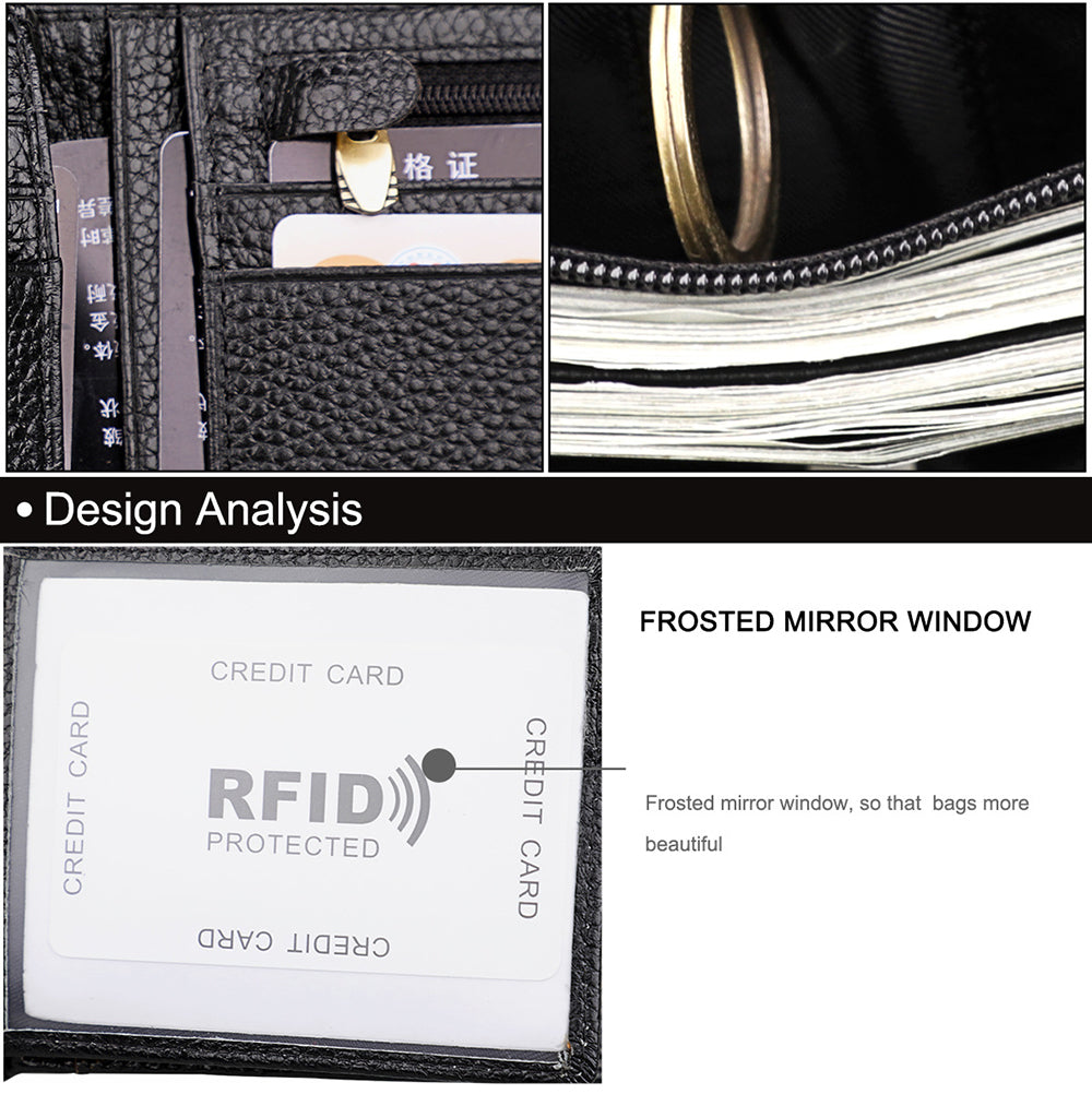 Men's Accessories: Men's Genuine Leather Bilfold Wallet RFID Blocking Card Holder Zipper Coin Purse