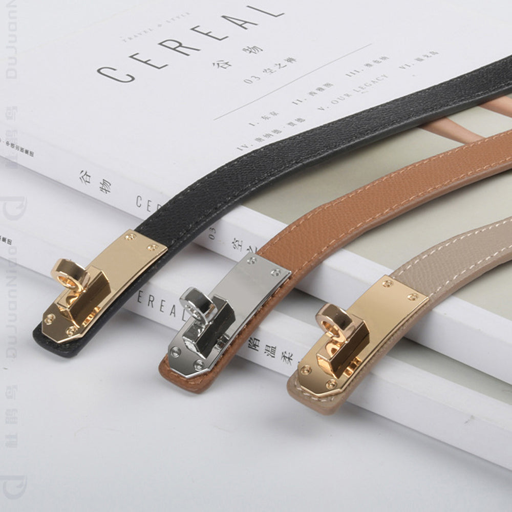 Women's Accessories: Luxury Cow Leather Women Waist Belt Slim Corset Strap Dress Shirt Belt (Caramel)