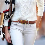 Women's Accessories: Classic Leather Belts for Women, Joyreap Genuine Leather Womens Belts with Gold Buckle (Khaki)