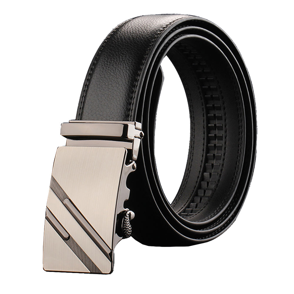 Automotive Repair & Speciality Tools: Adjustable Slide Luxury Leather Belt For Men's Automatic Buckle Ratchet Business Dress Belts (FB8502#15)