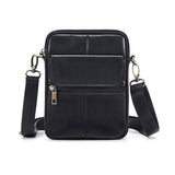 Duffel Bags: Genuine leather men's crossbody bag oiled wax leather Satchel Crossbody Bag (Black)