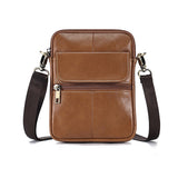 Men's Underwear & Socks: Genuine leather men's crossbody bag oiled wax leather Satchel Crossbody Bag (Brown)