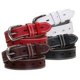 Women's Accessories: Classic Leather Belts for Women, Joyreap Genuine Leather Womens Belts Alloy Pin Buckle (White)