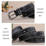 Women's Accessories: Classic Leather Belts for Women, Joyreap Genuine Leather Womens Belts Alloy Pin Buckle (White)