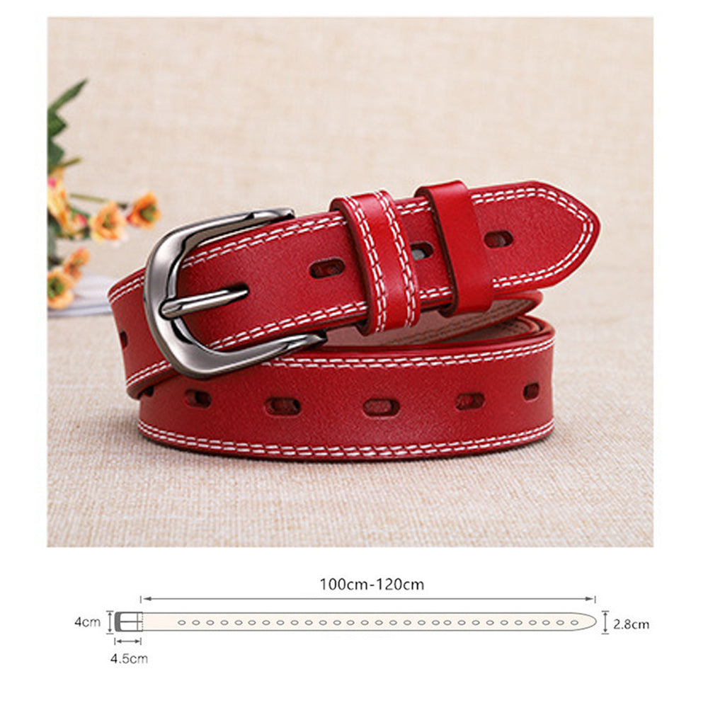 Women's Accessories: Classic Leather Belts for Women, Joyreap Genuine Leather Womens Belts Alloy Pin Buckle (White)