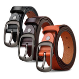 Women's Accessories: Genuine Leather 110-120CM Womens Belt Pin Buckle Top Layer Cow Leather(Brown)