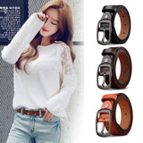 Women's Accessories: Genuine Leather 110-120CM Womens Belt Pin Buckle Top Layer Cow Leather(Brown)