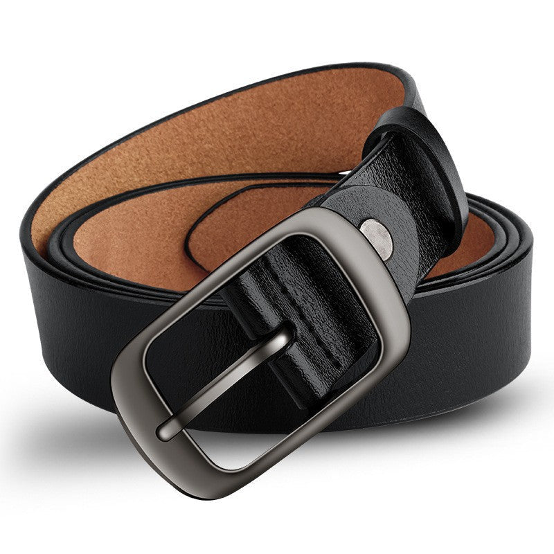 Women's Accessories: Genuine Leather 110-120CM Womens Belt Pin Buckle Top Layer Cow Leather(Brown)