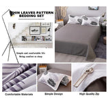 Bed Sheets: Palm Leaves Pattern Aloe Cotton Flat Sheet Quilt Cover Pillowcases 4pcs Bedding Set (King)