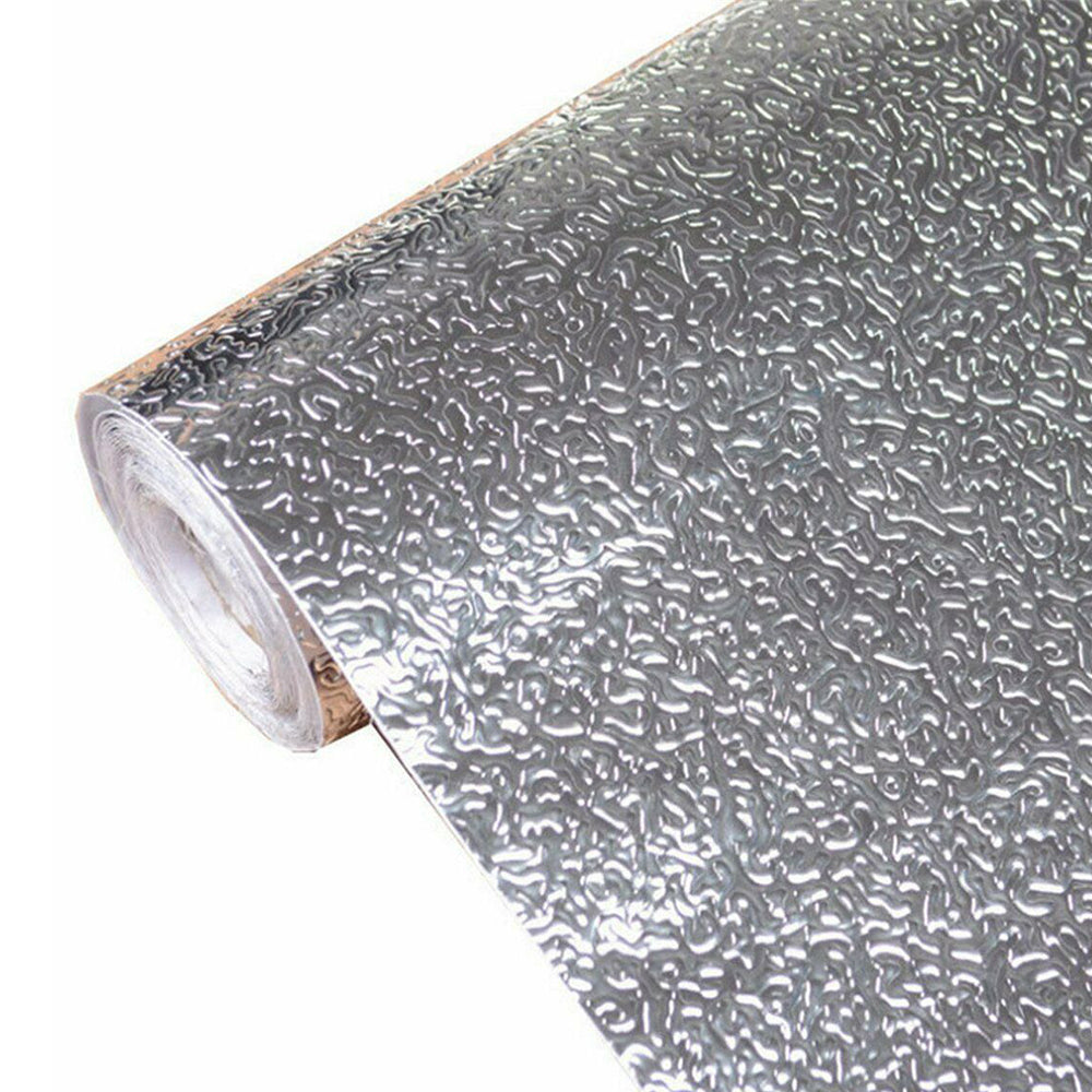 Kitchen & Bathroom DIY: Aluminum Foil Sticker Self Adhesive Oil-proof Waterproof Kitchen Cabinet Wall(40*300cm)