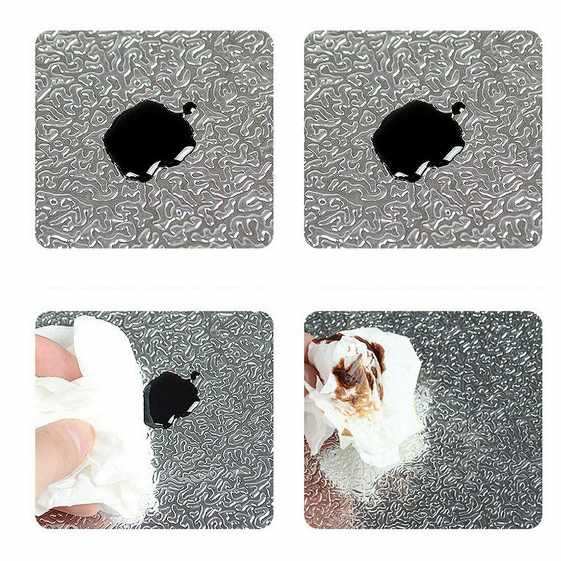 Kitchen & Bathroom DIY: Aluminum Foil Sticker Self Adhesive Oil-proof Waterproof Kitchen Cabinet Wall(40*300cm)