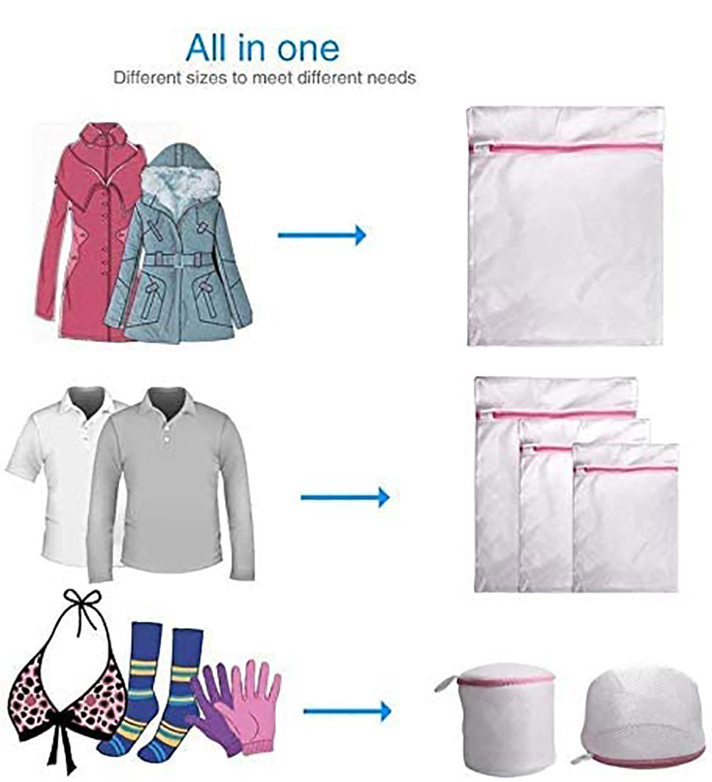 Laundry Wash Bags: Washing Bag Pack Set Of 6 Laundry Bags Mesh Lingerie Delicate clothes Wash Bags