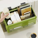Storage Cabinets: Foldable Hanging Storage Box No Drilling Required Wall-mounted Organizer (Green)