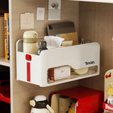 Storage Cabinets: Foldable Hanging Storage Box No Drilling Required Wall-mounted Organizer (White)