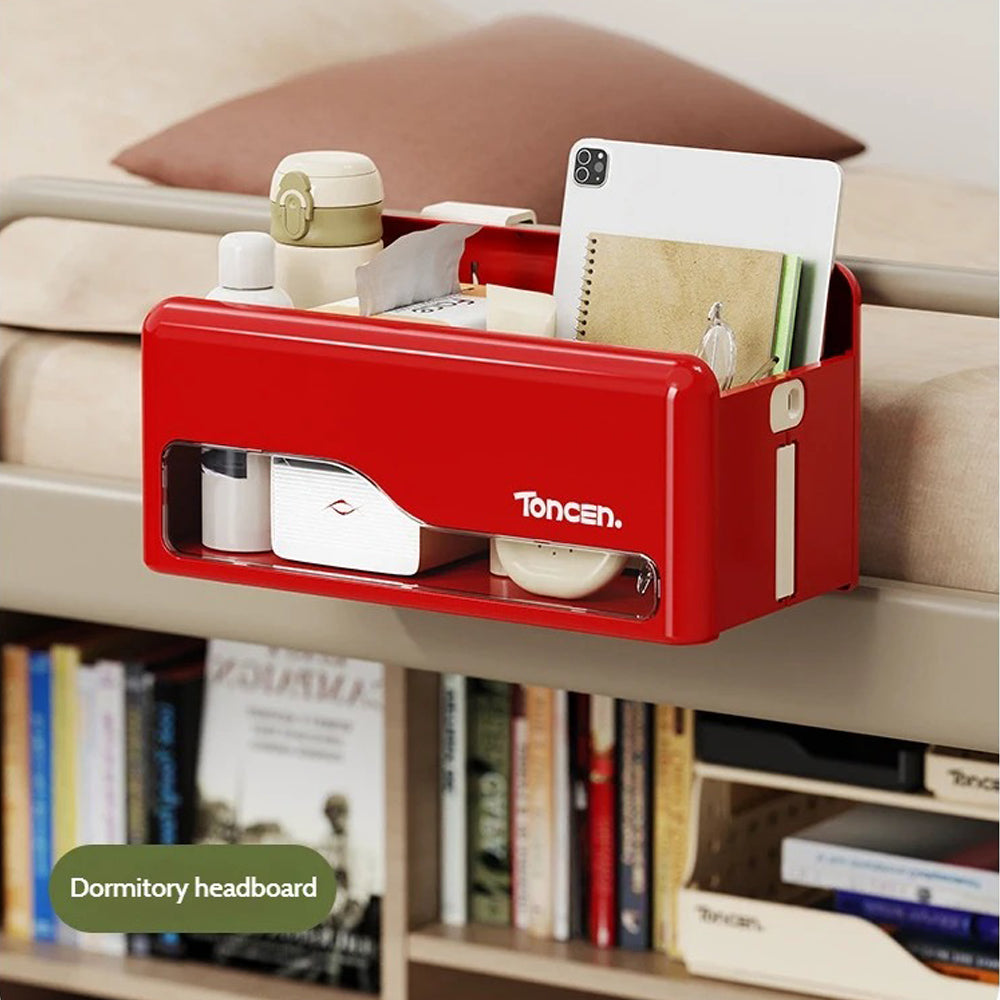 Storage Cabinets: Foldable Hanging Storage Box No Drilling Required Wall-mounted Organizer (Red)