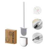 Toilet Brushes & Holders: Silicone Flexible Head Deep Cleaning Toilet Brush with Wall Mount Holder