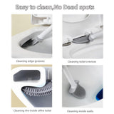 Toilet Brushes & Holders: Silicone Flexible Head Deep Cleaning Toilet Brush with Wall Mount Holder