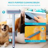 Laundry Cleaning Supplies: Multi-Purpose Cleaning Brush Pet Hair Removal Dual-Sided Brush with Scraper Gap Brush