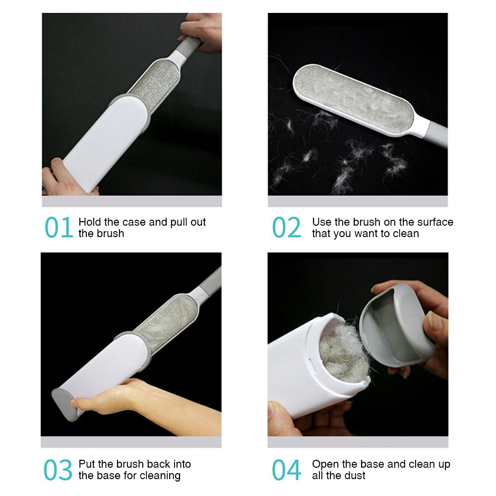 Dog Grooming Supplies: 3 in 1 Furs Brusher Pet Hair Lint Remover Brush Self-cleaning Base