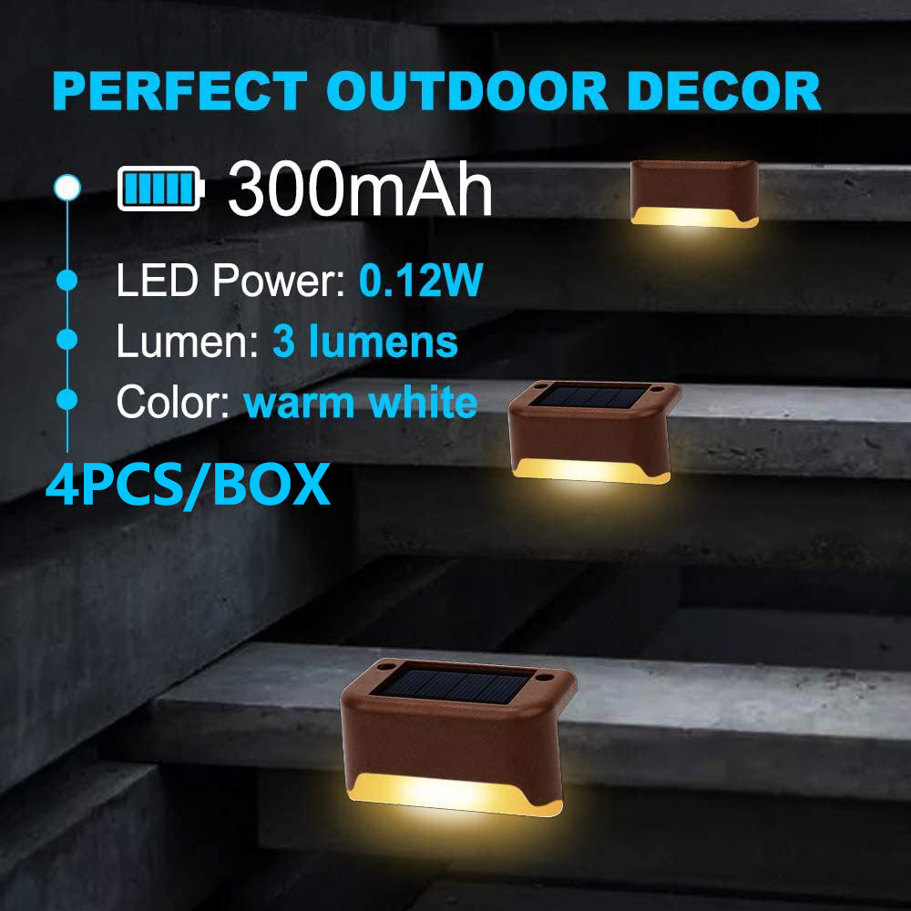 Outdoor Lights: 4 Pack SolarPower Deck Lights Outdoor Step Lights Waterproof LED lights
