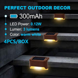 Outdoor Lights: 4 Pack SolarPower Deck Lights Outdoor Step Lights Waterproof LED lights