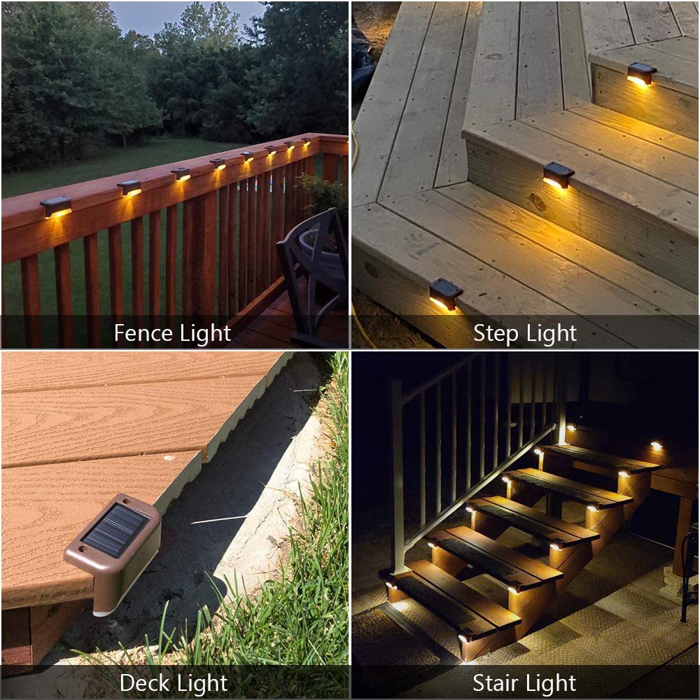 Outdoor Lights: 4 Pack SolarPower Deck Lights Outdoor Step Lights Waterproof LED lights