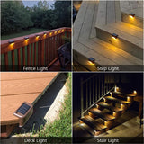 Outdoor Lights: 4 Pack SolarPower Deck Lights Outdoor Step Lights Waterproof LED lights