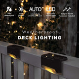 Outdoor Lights: 4 Pack SolarPower Deck Lights Outdoor Step Lights Waterproof LED lights
