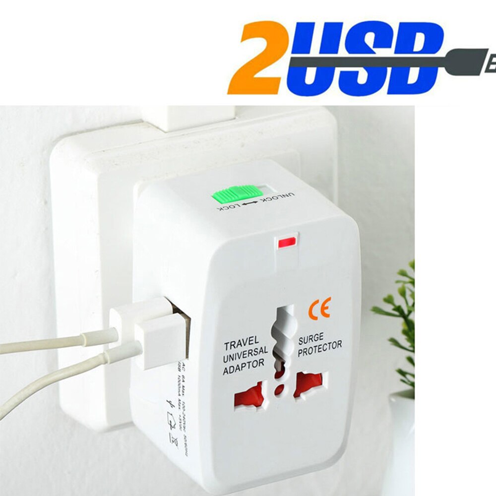 Camping Appliances: Dual USB Portable Electric Plug Power Socket Adapter International Travel Universal Charger Converter EU UK US AU