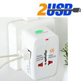 Camping Appliances: Dual USB Portable Electric Plug Power Socket Adapter International Travel Universal Charger Converter EU UK US AU