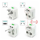 Camping Appliances: Dual USB Portable Electric Plug Power Socket Adapter International Travel Universal Charger Converter EU UK US AU