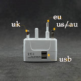Camping Appliances: Dual USB Portable Electric Plug Power Socket Adapter International Travel Universal Charger Converter EU UK US AU
