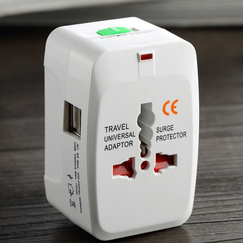 Camping Appliances: Dual USB Portable Electric Plug Power Socket Adapter International Travel Universal Charger Converter EU UK US AU