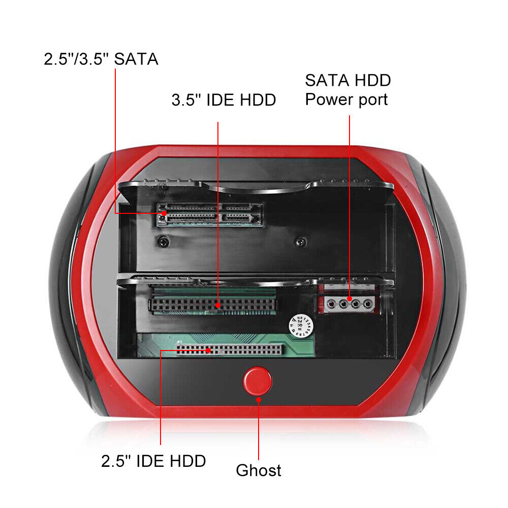 Hard Drives: All In One Docking Station USB Dual-Bay Hard Drive 2.5" 3.5" IDE SATA SSD Card Reader