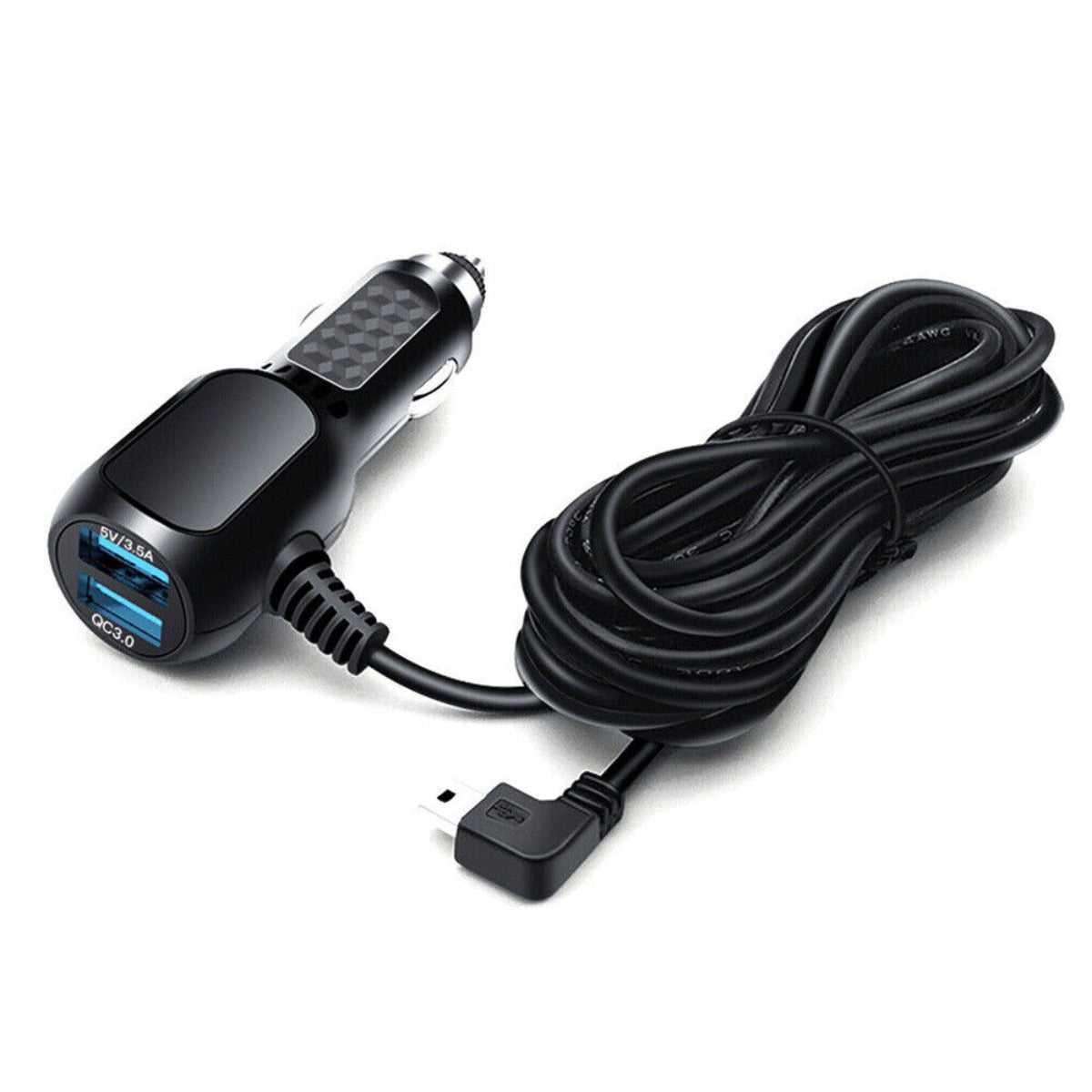 Security Cameras & Accessories: 2 in 1 Dash Cam Car Charger Double USB 5V3.5A QC3.0 Fast 3.5M Cable