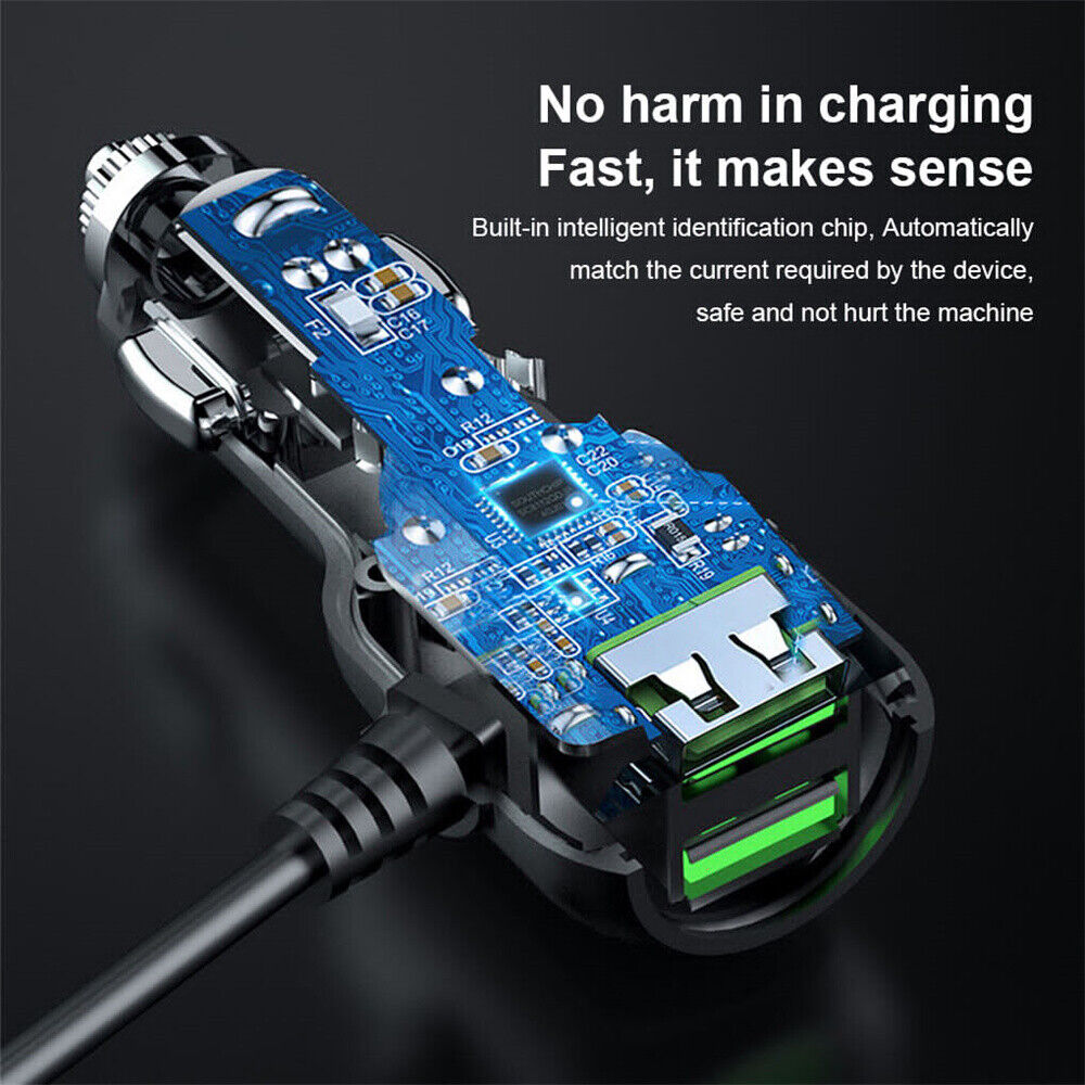 Security Cameras & Accessories: 2 in 1 Dash Cam Car Charger Double USB 5V3.5A QC3.0 Fast 3.5M Cable