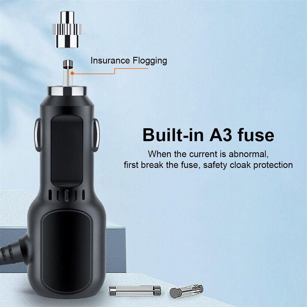 Security Cameras & Accessories: 2 in 1 Dash Cam Car Charger Double USB 5V3.5A QC3.0 Fast 3.5M Cable