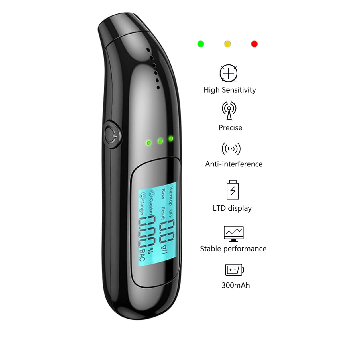 Measuring Tools & Sensors: Portable Breathalyzer with Display Rechargeable Digital Electronic Breathalyser