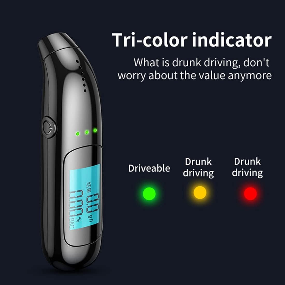 Measuring Tools & Sensors: Portable Breathalyzer with Display Rechargeable Digital Electronic Breathalyser